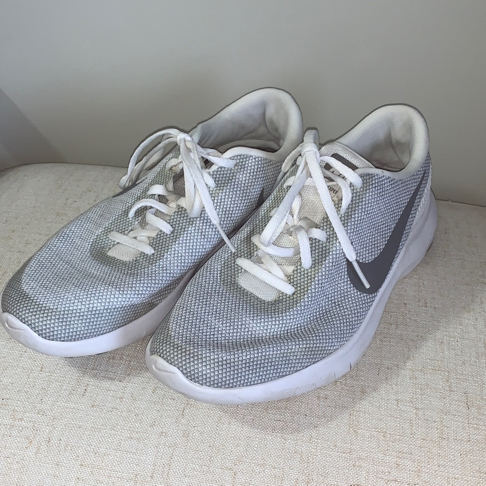 Nike Gray and White Running Shoes